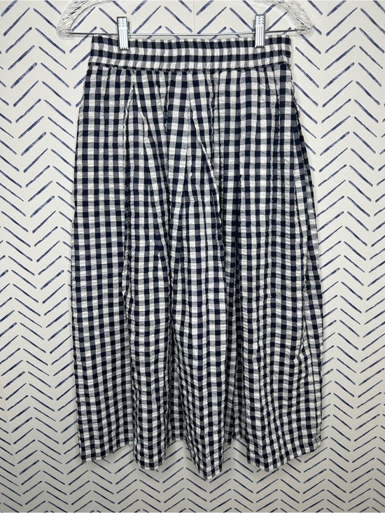 Imnyc Dresses & Skirts - NWOT IMNYC Isaac Mizrahi navy white gingham Gauze Maxi Skirt Pockets Size Small